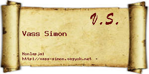 Vass Simon névjegykártya